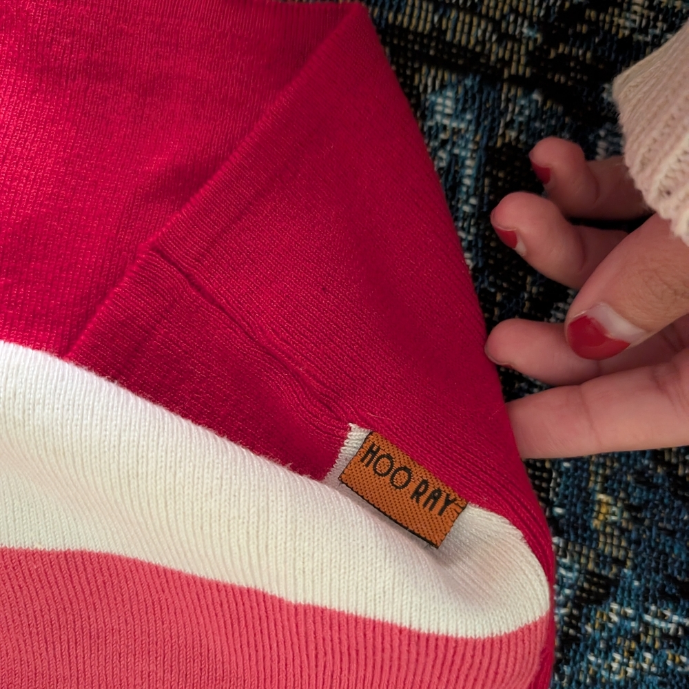 Striped Red and White Sweater - Picture 3 of 5